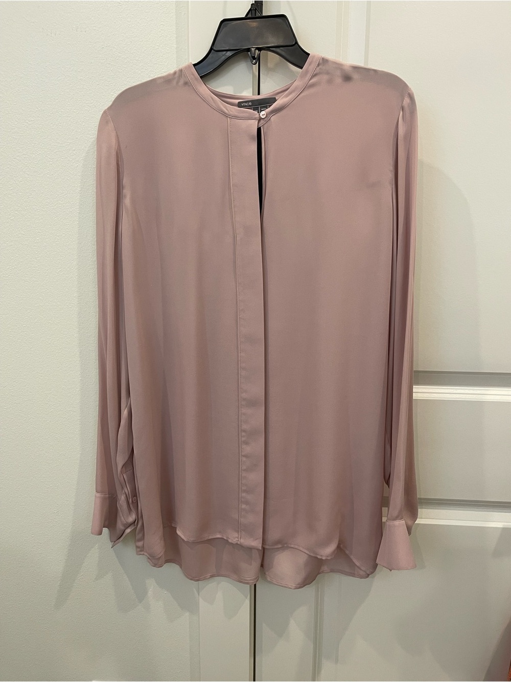 Vince Blush Pink Silk Tunic Blouse